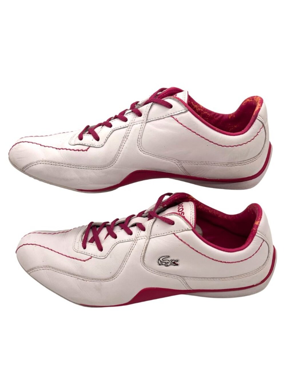 Vintage Lacoste Sport Zanta 53Z Womens Tennis Shoes Size 11 White Pink Leather - Picture 6 of 16